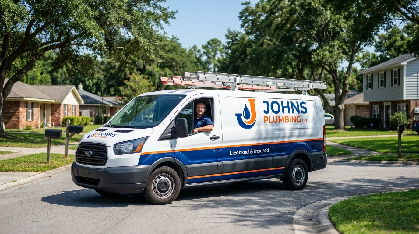 Johns Plumbing LLC service van in Ontonagon, MI
