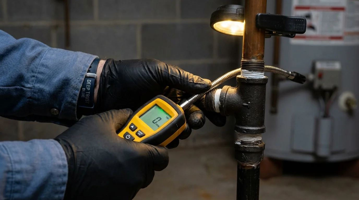 Gas leak detection with electronic sniffer by Johns Plumbing LLC in Ontonagon