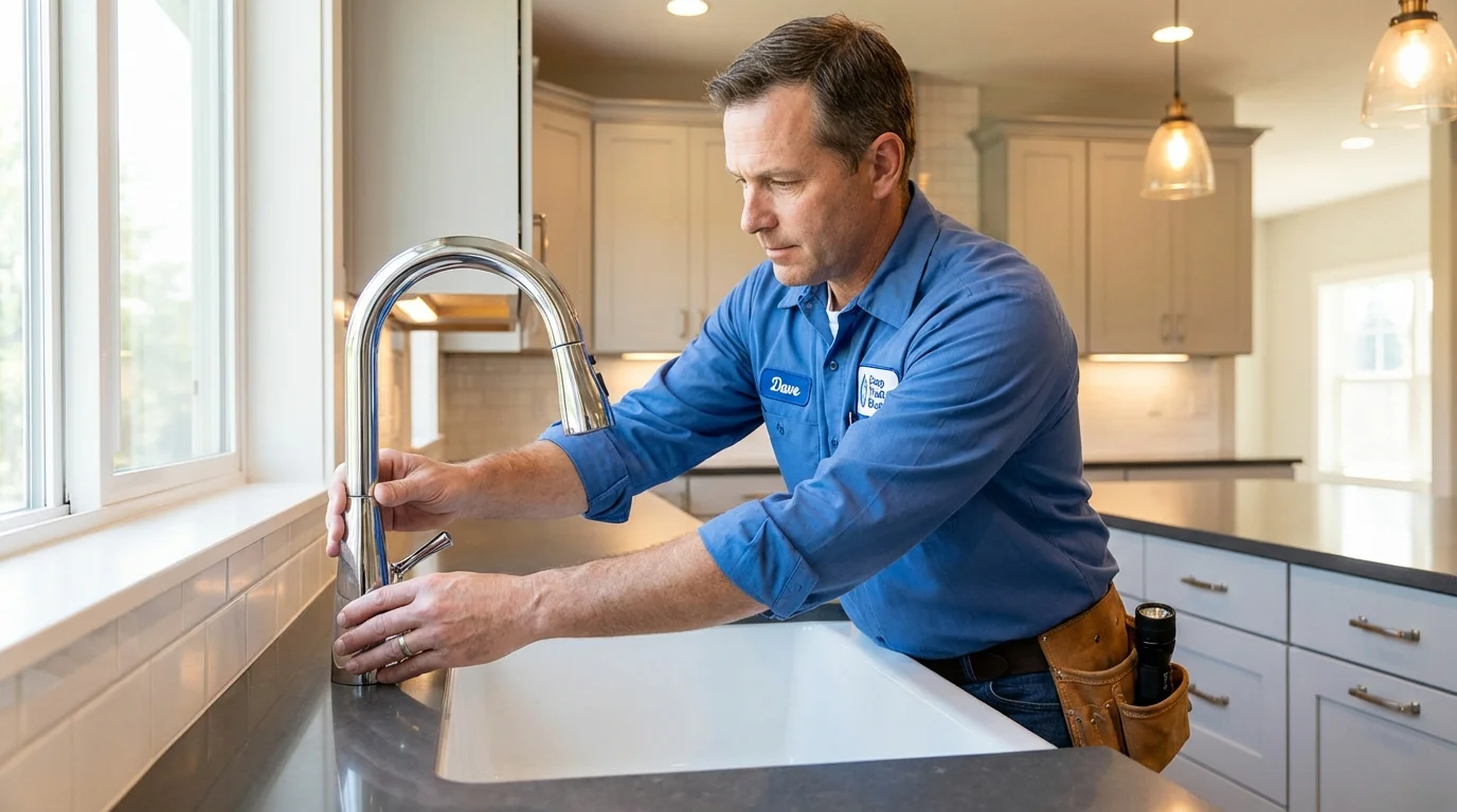Kitchen faucet installation by Johns Plumbing LLC in Ontonagon